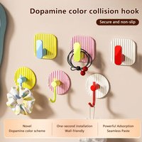 1pcs Hairpin Storage Hook Dopamine Traceless Drill Free Waterproof Adhesive Hook Jewelry Hair Accessory Hook Home Storage Tool