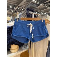 Drawstring Vintage Blue Sweatshorts Women Summer Elastic Waist Loose Boxer Short Pant Streetwear Fashion Casual Sport Shorts New