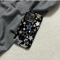 Collage Star Phone Case for iPhone 17 16 15 14 Pro Max 13 12 11 Air Plus Shockproof Y2K Aesthetic Black Cover