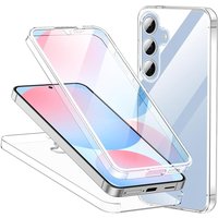 360 Full Body Hybrid Hard PC Clear Case for Samsung S23 S24 S25 Ultra A16 A15 A14 A13 A12 A06 A05S A04 A55 A54 A53 A35 A34 5G