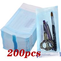 200pcs/box Nail Art Empty Sterilizing Bags Disposable 26*14cm Self-Sealing Sterilization Pouches Bag Manicure Nail Art Tools K3