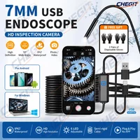 USB Android Endoscope Camera 7MM TYPE-C IP67 Waterproof 6 LED Adjustable Borescope Mini Camera for Pipeline Inspection With Gift