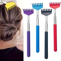 5pcs Portable Scalable Daily Use Stainless Steel Telescopic Claw Back Scratcher Retractable Massage Tool for Back