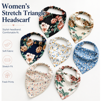 Women Stretch Triangle Headscarf Floral Elastic Hair Band Soft Fabric Head Wrap Fashion Print Kerchief Hair Accessories 2026 New
