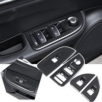 LHD For Alfa Romeo Giulia 2015-2025 Window Switch Lifter Panel Trim Frame Cover Carbon FIber Car Interior Decoration Accessories