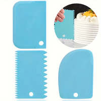 3pcs Cake Scraper Smoother Set, Cake Icing Smoother Tool For Cake Decoration,Plastic Dough Scraper Multifunctional Kitchen Tools