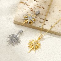1pc New Brass Charms Multicolor Galaxy Star Micro Pave Clear Cubic Zirconia Pendant DIY Necklace For Women Jewelry 3.6cm x 2.1cm
