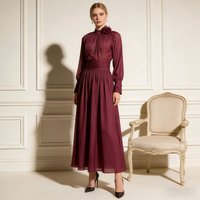 High Quality Magenta Skirt Suit Women Three Dimensional Flower Lantern Sleeve Tops+high Waist Wrinkle Skirt Female Two Piece Set