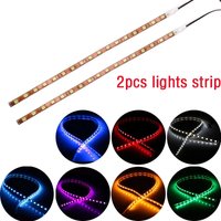 2PCS LED Strip Lights 45CM 1210 45SMD Waterproof Car Accessorie Soft Auto Atmosphere Lights Decorative Lamp Red Ice Blue Yellow