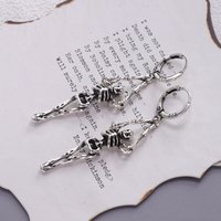 925 Sterling Silver Earring for Women Skeleton Skull Dangle Vintage Hip Hop Trend Jewelry Halloween Party Gift Dropshipping