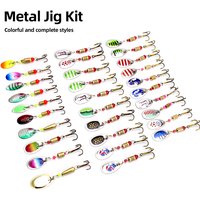 Metal Waterdrop Spoon Jig Set with Hook Bait kit Spinner Fishing Lure For Bass Pike Salmon Freshwater Salf Fishing