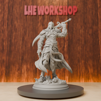 Scimitar Warrior Miniatures | 28mm-75mm | Resin 3D Printed DND Pathfinder Mini | Unpainted Grey
