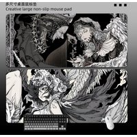 Personality Medieval Black Angel Leather Table Mat Waterproof New Leather Gaming Keyboard Mat For Girls Hearts Office Mat