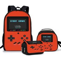 Hot 3 Pcs Set Games Console Simple Style Lightweight Boys/Girls Gift 2D Cartoon Big Capacity Teens Laptop Backpack Women Men