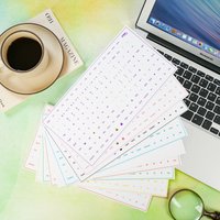 Full Set of Keyboard (104 Keys) with Tweezers Included, Peel-Off Letter Stickers for Win+Mac, Character Stickers for Desktop Computers and Laptops, Side-Engraved Stickers