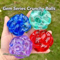 Transparent Gem Crunchy Stress Ball ASMR Squeeze Toy Colorful Crinkle Sound Fidget Toy Stress Relief Bubble Grape Ball For Adult