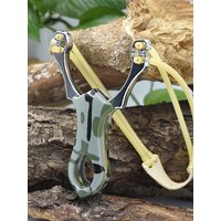 Metal Slingshot High Precision Powerful Bow Catapult with Round Rubber Band for Outdoor Hunting Shooting Game Entertainment New