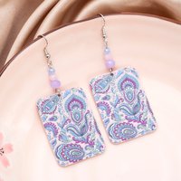 New Fashion Purple Acrylic Drop Dangle Flower Earrings For Women Gorgeous Colorful Vintage Earrings 2025 Trends Autumn Jewelry