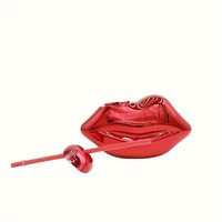 1/2 piece red lip-shaped cup with lid and straw 1970s plastic glass party cup Suitable for bars, Valentine's Day birthdays