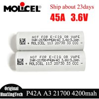 Original Molicel P42A A3 INR21700 Battery 4200mAh 3.6V 45A High Drain Rechargeable Li-ion Battery for Mech Mod DIY Power