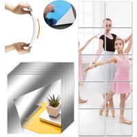 10/20/30Pcs Mirror Wall Stickers 3D Self-adhesive Mirror Stickers Thicken Flexible DIY Art Acrylic Mirror Living Room Decoration