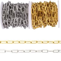 Rouleau de chaîne en acier inoxydable, 1 à 5 m/rouleau, couleur or, pour la fabrication de bijoux, colliers, bracelets, composants artisanaux
