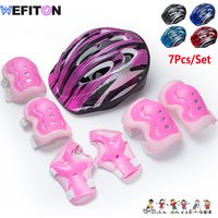 AliExpress WEFITON Kids 3-in-1 Protective Gear Set - Bike Helmet with Knee Elbow Pads for 3-10 Years Old, Adjustable for Skateboard Scooter Skating