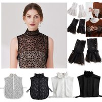 Fashion Women's Lace Fake Collar, Simple Half Shirt Style Fake Collar Versatile Convenient Detachable Collar Clothes Accessories