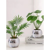 1pc Round Glass Vase Living Room Ornament Shop Atmosphere Decoration Room Pendant Crafts,