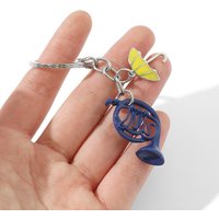 How I Met Your Mother Keychain Pendant Yellow Umbrella Blue French Horn Mother's Keyrings Collectible Accessories