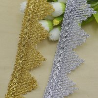 4m/13,12ft pro Beutel Goldene und Silberne Spitzenbänder, Breite Satinbänder für Kleidung, Vorhänge, Handarbeit, DIY, Nähen, Blumenverzierung