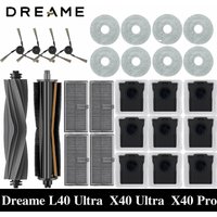 Dreame L40 Ultra / X40 Ultra Roboterstaubsauger Zubehör Staubbeutel Wischmopp Haupt- und Seitenbürsten Tücher HEPA-Filter Ersatzteile