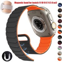 Magnetic Strap for Apple Watch ultra3/2/1 49mm 45/42/46mm 40mm 41mm 2026 Hot silicone sport bracelet series 11 10 9 8 7 6 5 4 SE