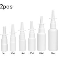 2pcs 10ml/20ml/30ml White Empty Plastic Nasal Spray Bottles Pump Sprayer Mist Nose Spray Refillable Bottling Packaging