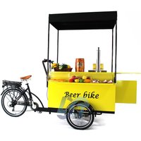 Customized Electric Beer Bicycle Snack Vending Cargo Trike 3 Wheel Beer Pub Bike Mobile Bar With Battery Bike Cargo Trailer