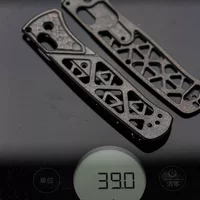 1 Pair TC4 Titanium Alloy Hollow Out Integrated Spine Handle Grip for Benchmade Bugout 535 Folding Knife DIY Replace Accessorie