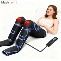 6 Chamber Air Compression Leg Massager Boots with Heat Therapy - Medical Grade Pneumatic Recovery System Muscle Pain Circulate