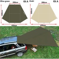 Bat-Shaped Car Side Sunshade, Silver-Coated Waterproof Cloth, Waterproof, Outdoor Camping, SUV Van Car Rear Cover