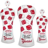 Golf Club Head covers Premium Leather Head Covers Set 777 Lucky Dice Headcovers for Driver Fairway Hybrid Wood Head covers Iron