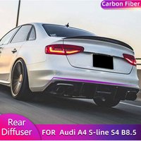 Carbon Fiber Car Rear Bumper Diffuser Lip Spoiler for Audi A4 S-line S4 B8.5 2013-2015 Racing Rear Diffuser Lip Apron Body Kit