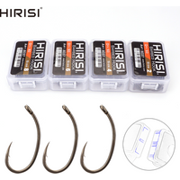 Hirisi 50Pcs High Carbon Stainless Steel Micro Barbed Fish Hook PTFE Coated Spliceable Box Fishing Hook Fishing Accessories 8037