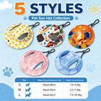 Small Medium Dog Hat Adjustable Printed Pet Cap for Puppy Pug Corgi Dachshund Daily Walking Outdoor Photo Costume Accessory Use