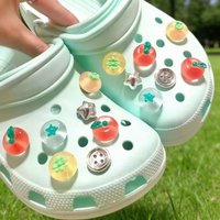 14PCSFashion Shoes Charms Removable Cute Transparent Tomatoes Shoe Accessories For Girls Shoes DIY Hole Shoe Buckle Holiday Gift