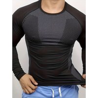 AliExpress Men's autumn and winter thick fitness long sleeved T-shirt with high elasticity cycling and compression training clothing