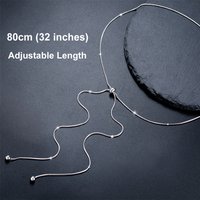 My Shape 80cm Long Round Snake Chain Necklace Adjustable Length Stainless Steel Link Chain Choker Fashion Jewelry Accessories