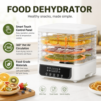 Lebensmittel-Dehydriergerät mit 5 Ebenen, 72-Stunden-Timer, 35-70 ° C Smart Touch Control Trocknungsmaschine für Obst, Fleisch, Gemüse, Pilze, Fisch