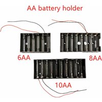 6 8 10AA 10 Slot AA Battery Holder AA Battery Box Case AA Battery Storage Case 9V 12V 15V Battery Case With Line DIY
