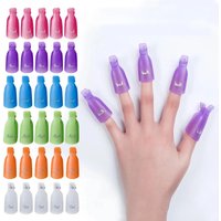 10/20/30pcs Colorfulful Acrylic Manicure Art Dipped Cap Clip Nail Cleaning Manicure Uv Gel Nail Polish Dipped Wrapping