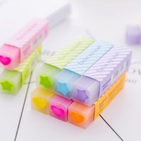 3/6PCS Heart Star Cute Candy Soft Erasers For Kids Rubber Kawaii Stationery School Office Supplies Creative Easy Clean Funny