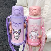 1pc Sanrio Cute Insulated Cup, 500ML Portable 316 Stainless Steel Water Bottle for Travel with Strap and Straw